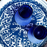Portavasos Ramona con Antideslizante en Azul. Set de 4