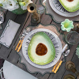 Platos Trinche de Rayas Verdes, set de 4