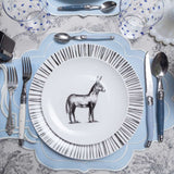 Set de Vajilla Burrito para 4 Personas con Platos Trinche Rayas Negras, Platos Ensalada Burrito (8 Piezas)