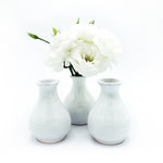 SET DE 3 FLORERITOS DE TALAVERA EN COLOR BLANCO