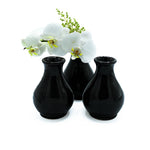 Set de 3 floreritos de talavera color negro, marca Zash
