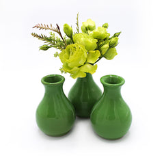 Juego de 3 Floreros de Talavera Verde Juego de 3 Floreros de Talavera Verde