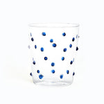 Vasos Pippa Tumbler de Vidrio Transparente con Puntitos color Azul