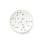 Plato chico para pan o postre de porcelana marca Zash, blanco con estrellas