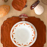 Cocteleras en forma de Pumpkin color Ladrillo en Terciopelo, set de 4.