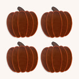 Cocteleras en forma de Pumpkin color Ladrillo en Terciopelo, set de 4.