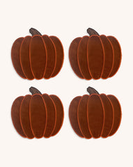 Cocteleras en forma de Pumpkin color Ladrillo en Terciopelo, set de 4.