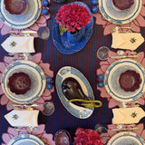 Mantel de Mesa Rayas Morado y Azul 3.5 x 2.5 m