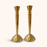 Candelabro Martelinado Vintage en Dorado, set de 2
