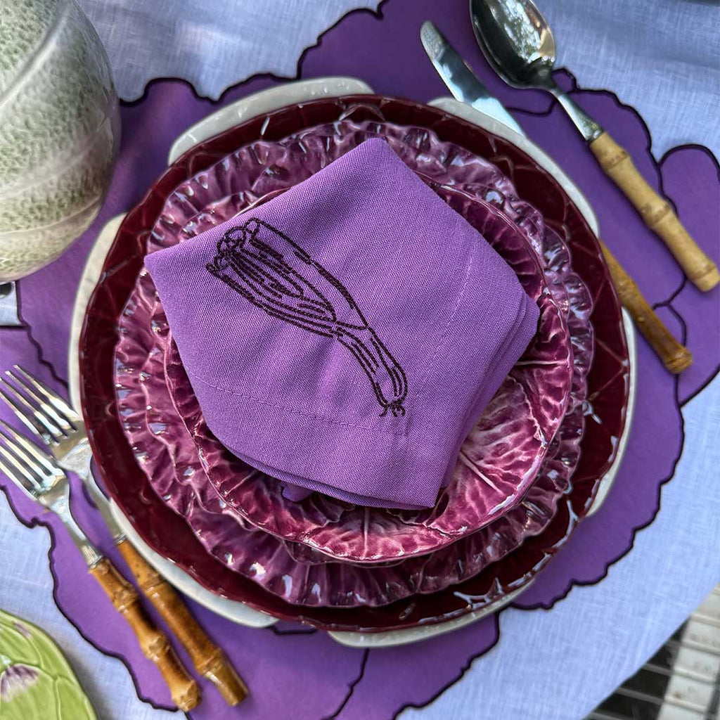 Plato Trinche Amazonia Color Burgundy de Bodallo Pinheiro. Set de 4