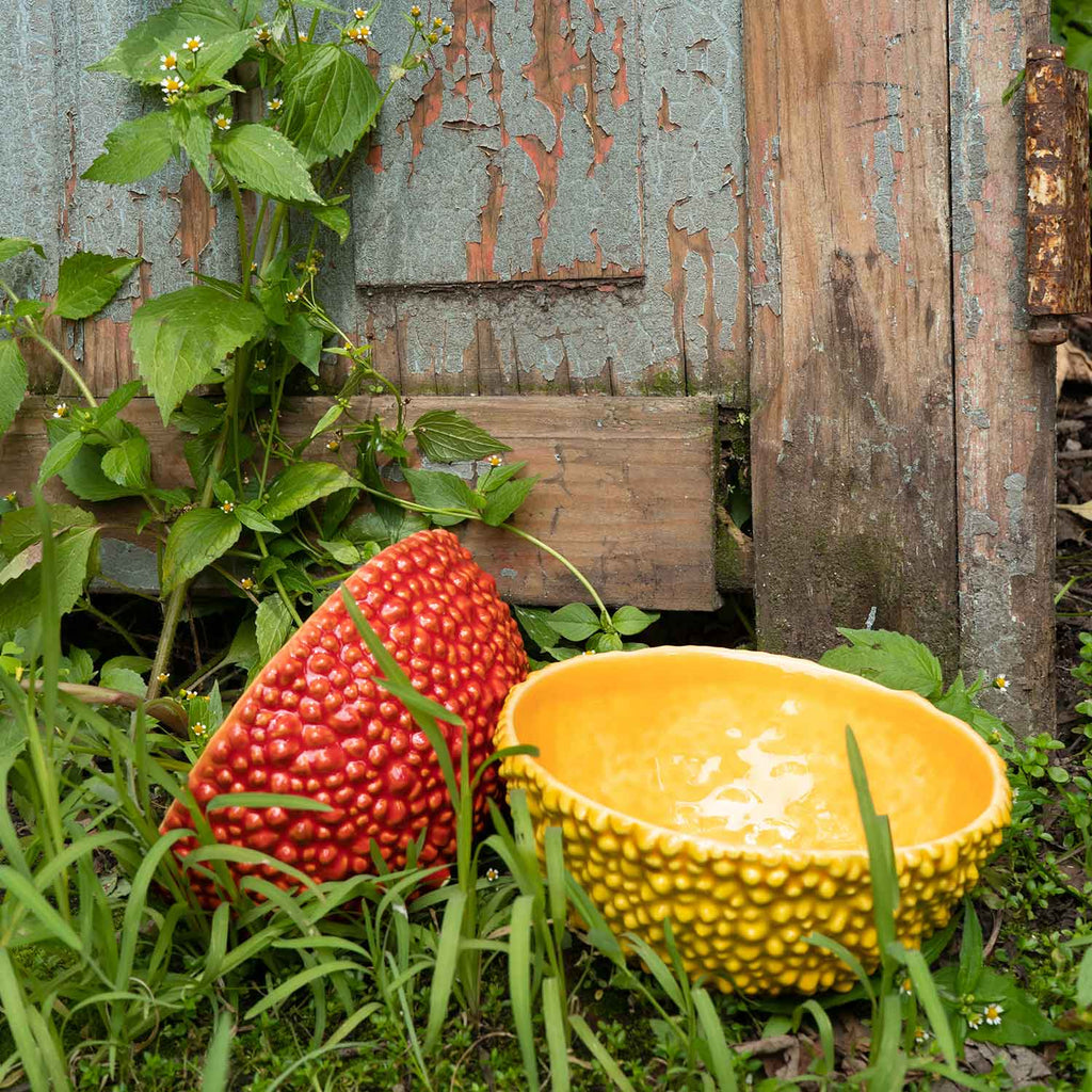 Bowl Amazonia con Textura Frutal en Color Amarillo de 16.7 cm de Bordallo Pinheiro. Set de 4