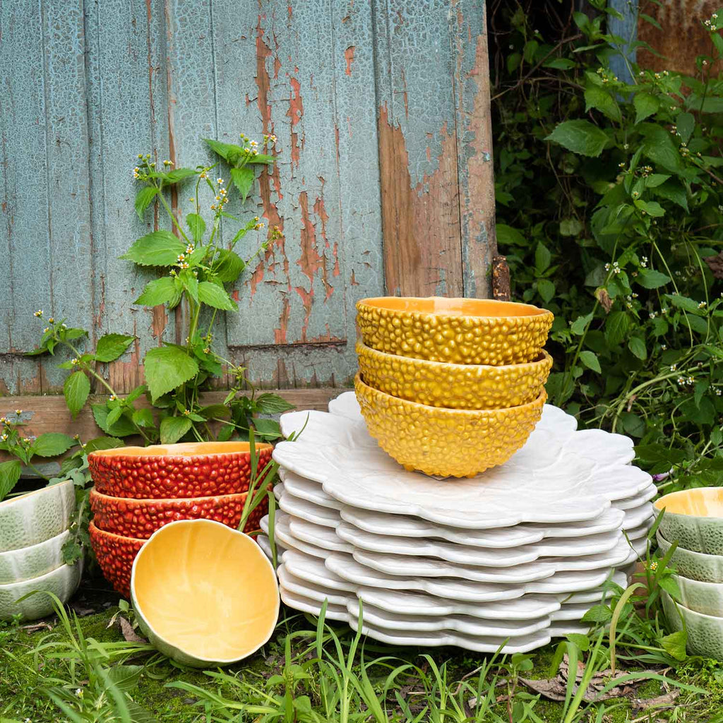 Bowl en Forma de Melón Naranja de 13 cm de Bordallo Pinheiro. Set de 4