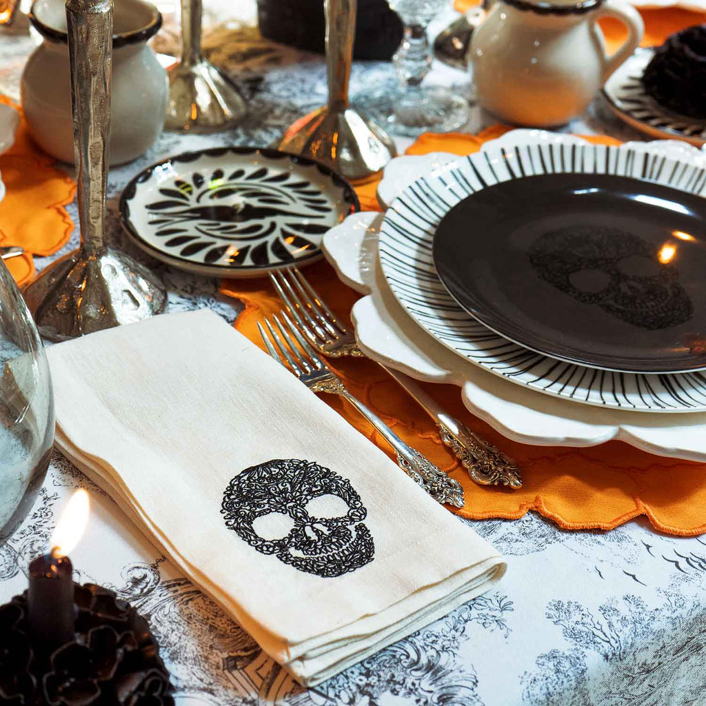 Bajo Plato Geranio Blanco. Set de 4