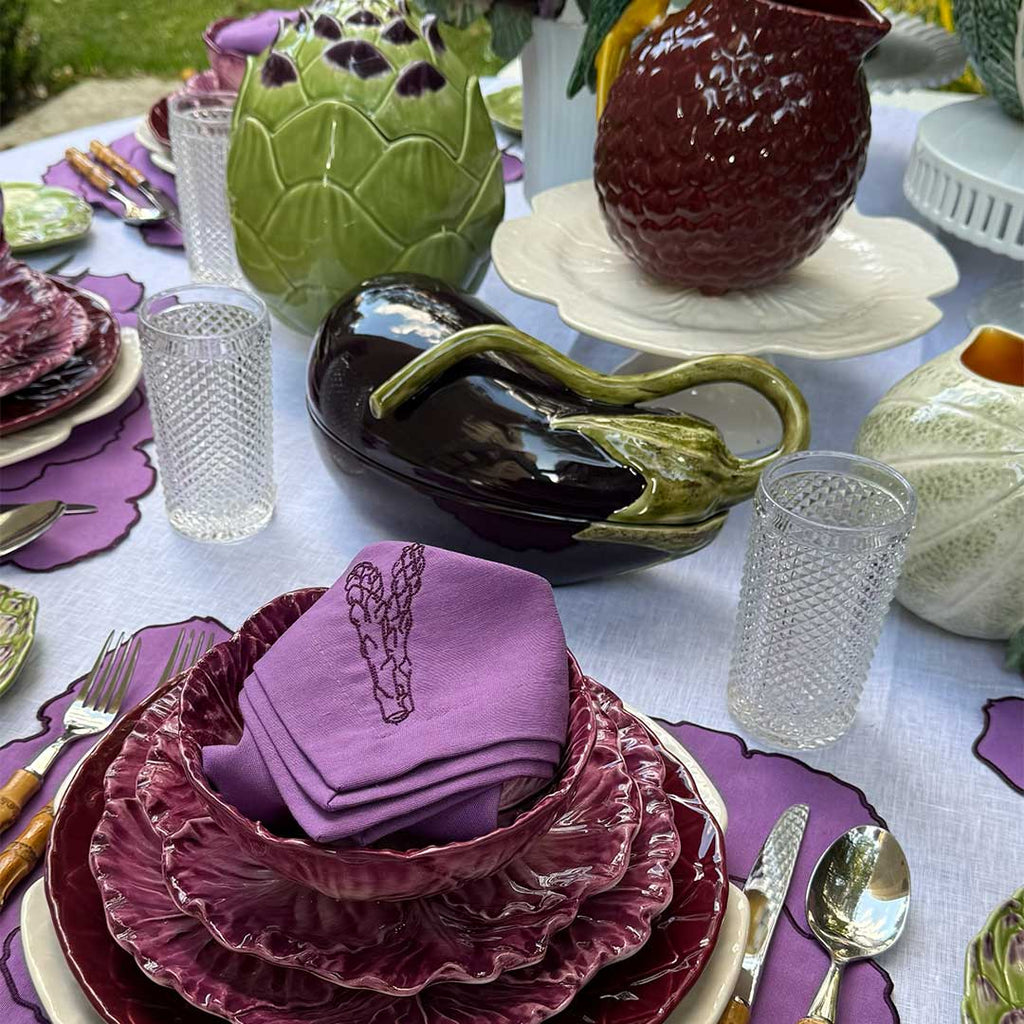 Plato Trinche Amazonia Color Burgundy de Bodallo Pinheiro. Set de 4