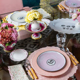Plato de Servir en Forma de Dalia Rosa Pálido, 34cm de Cerámica. 1 Pieza