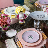 Plato Ensalada Herbariae Rosa. Set de 4
