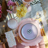 Plato Ensalada Herbariae Rosa. Set de 4