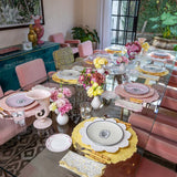 Plato Ensalada Herbariae Rosa. Set de 4