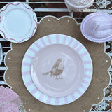 Platos para Ensalada Rosa con Pajarito, set de 4