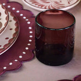 Vasos Tumbler de Vidrio Soplado Artesanal Burgundy. Set de 6