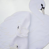 Individual de Cisne Blanco y Negro en Lino. Colección Navidad. Set de 4