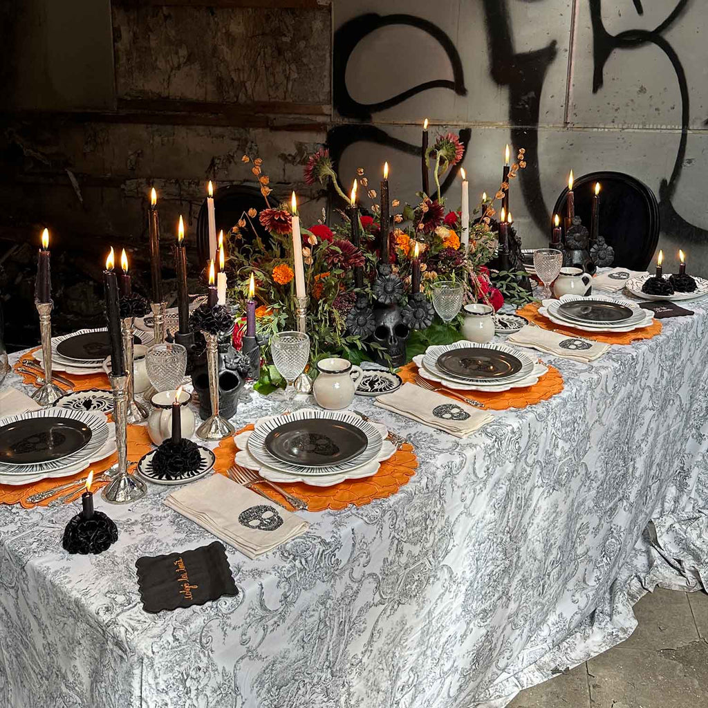 Bajo Plato Geranio Blanco. Set de 4