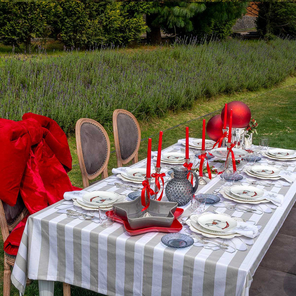 Bajo Plato Geranio Blanco. Set de 4