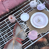 Platos para Ensalada Rosa con Pajarito, set de 4