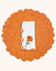 Set de Mantelería con 4 Individuales de Cempasúchil y 4 Servilletas Daisy de Cempasúchil