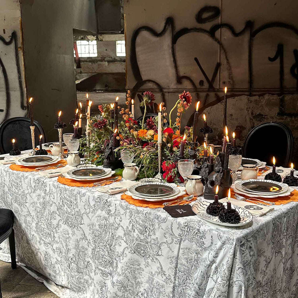 Bajo Plato Geranio Blanco. Set de 4