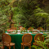 Mantel de Mesa Rectangular Verde de Tercipelo de 2 x 3 m.