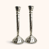 Candelabro Martelinado Vintage en Plateado, set de 2