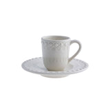 Tazas de Café con Platito Fantasía Gris Niebla. 150 ml. Set de 4