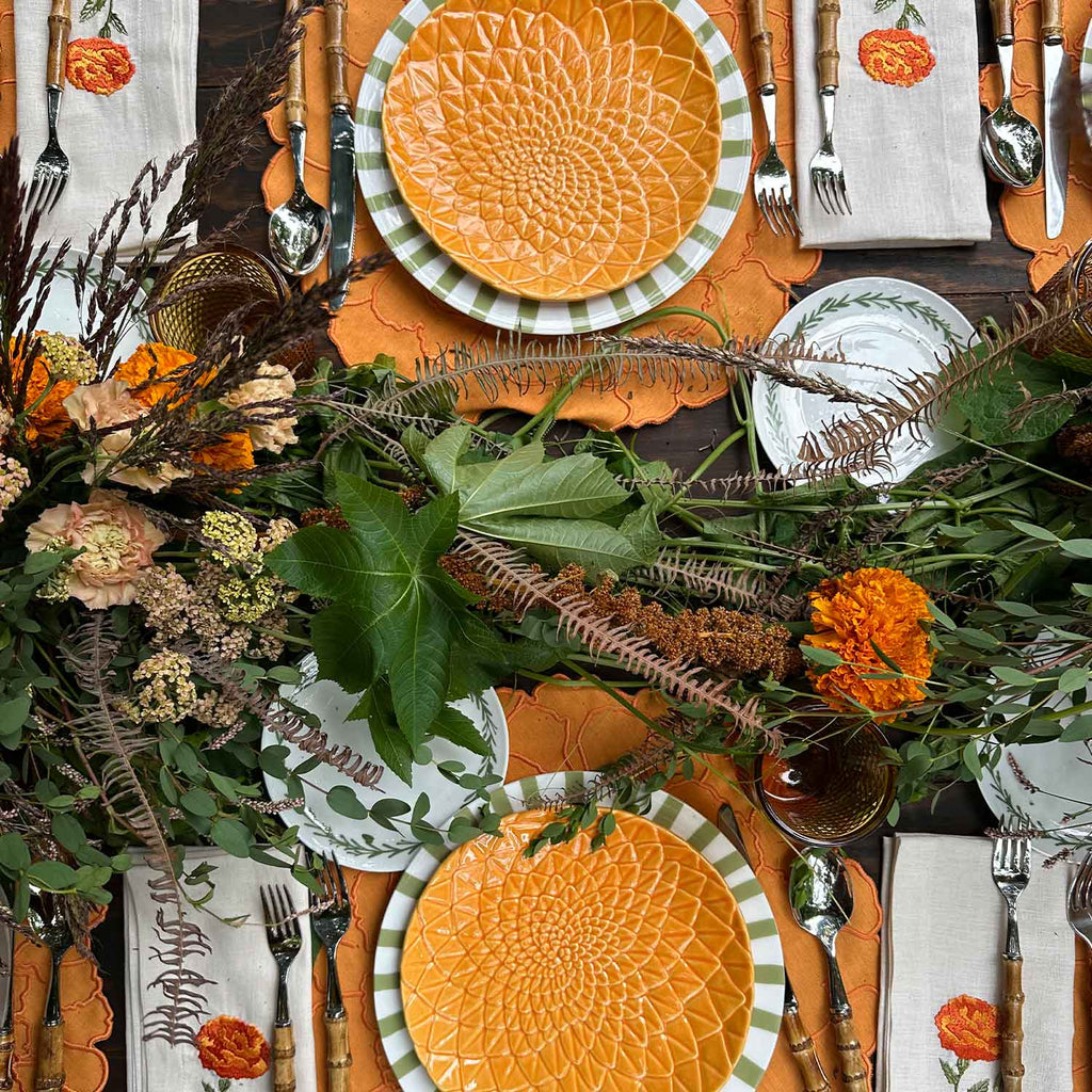 Plato Ensalada Amazonia Naranja 23 cm. Set de 4