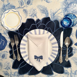 Plato para Pan con Ondas en Azul y Anillo Amarillo. Set de 4