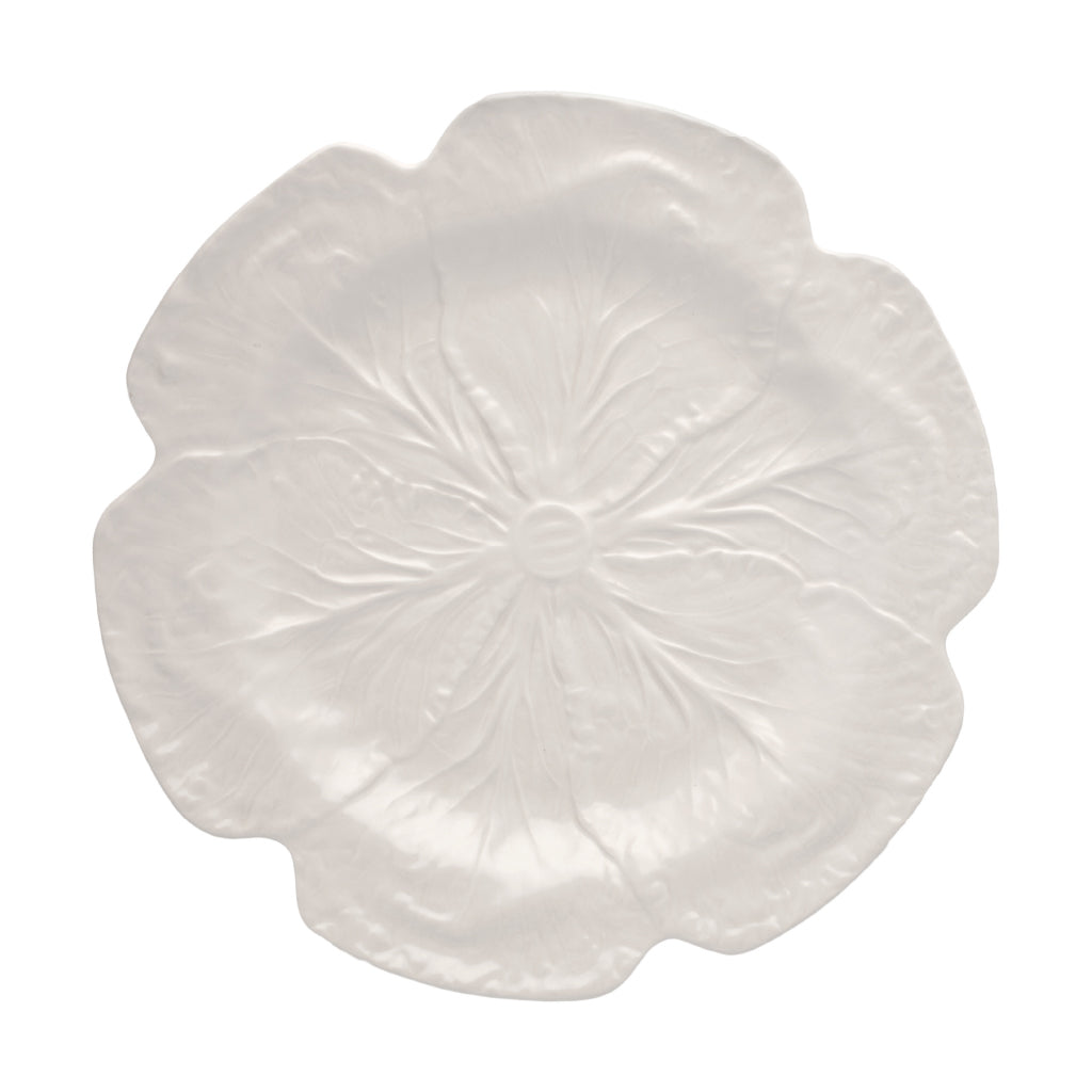 Plato mediano de cerámica crema en forma de repollo, marca Bordallo Pinheiro