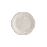 Plato de pan o postre de cerámica crema en forma de hoja de repollo, marca Bordallo Pinheiro