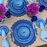 Tazón Pozolero Puebla Azul Turquesa. Set de 4