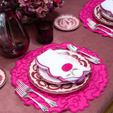 Servilleta Daisy con Bordado Flor de Celosía. Set de 4