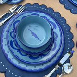 Plato Trinche Puebla Azul Turquesa. Set de 4
