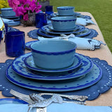Tazón Pozolero Puebla Azul Turquesa. Set de 4