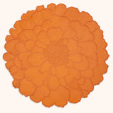 Individuales Flora en Algodón Naranja Bordado de Cempasúchil. Set de 4