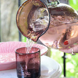 Vasos Tumbler de Vidrio Soplado Artesanal Burgundy. Set de 6