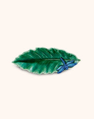 Plato Hoja Castaño con Libélula 16 cm