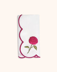 Servilleta Daisy con Bordado Flor de Celosía. Set de 4