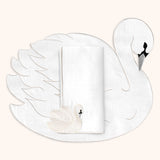 Set de Mantelería con 4 Servilletas Cisne y 4 Individuales Cisne.