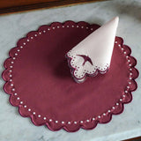 Set de 4 Individuales Bordado Little Daisy Vino
