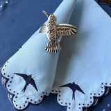 Set de 4 Individuales Bordado Little Daisy Azul