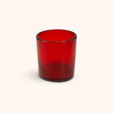 Vasos Tumbler de Vidrio Soplado Artesanal Rojo. Set de 6