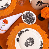 Servilleta Daisy con Bordado Flor de Cempasúchil. Set de 4